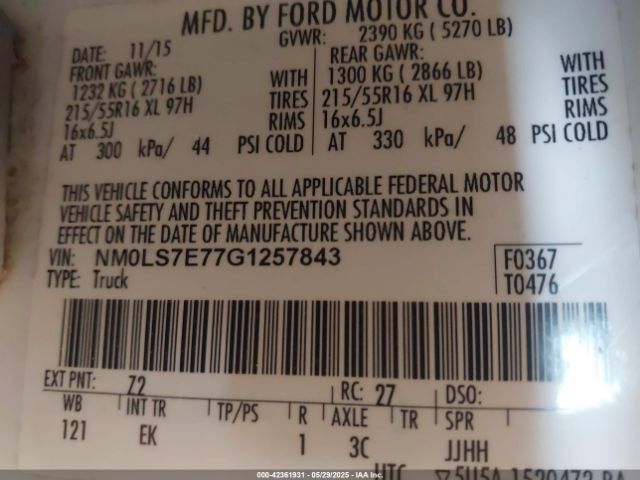 NM0LS7E77G1257843 Ford Transit Connect Xl