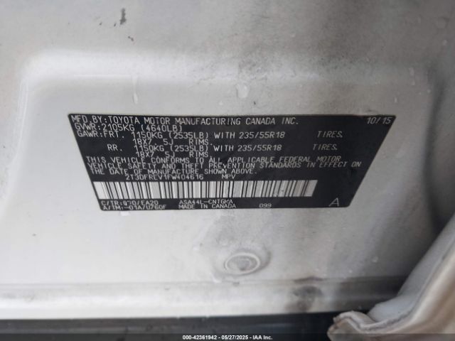 2T3DFREV1FW404616 Toyota Rav4 Limited