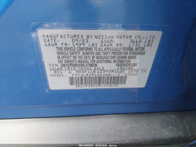 3N1CP5BVXRL470635 Nissan Kicks S Xtronic Cvt