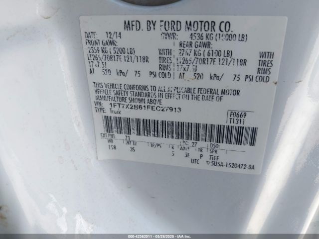 1FT7X2B61FEC27913 Ford F-250 Xlt