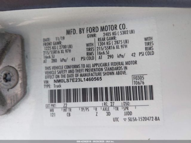 NM0LS7E23L1460565 Ford Transit Connect Xl Cargo Van