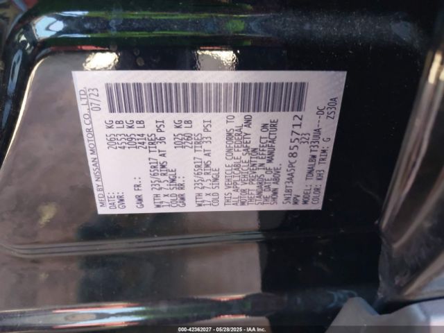 5N1BT3AA5PC855712 Nissan Rogue S Fwd