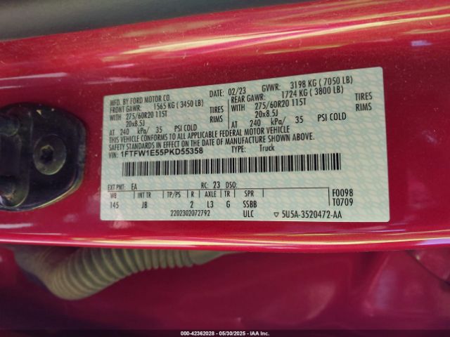1FTFW1E55PKD55358 Ford F-150 Xl