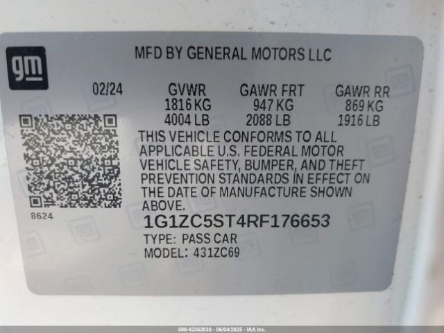 1G1ZC5ST4RF176653 Chevrolet Malibu Fwd 1fl