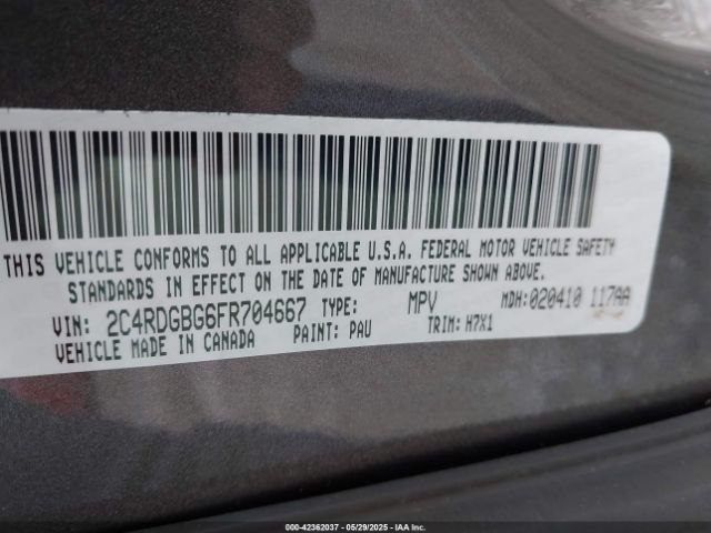 2C4RDGBG6FR704667 Dodge Grand Caravan American Value Pkg