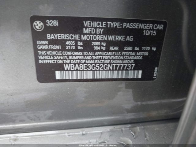WBA8E3G52GNT77737 BMW 328i Xdrive