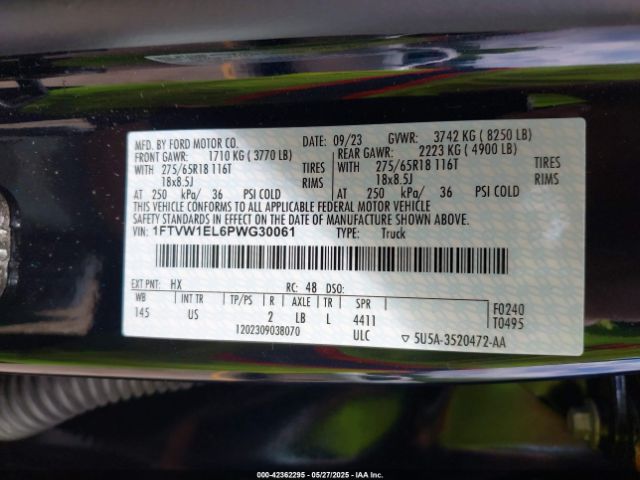 2023 FORD F-150 LIGHTNING 1FTVW1EL6PWG30061 Photo 8