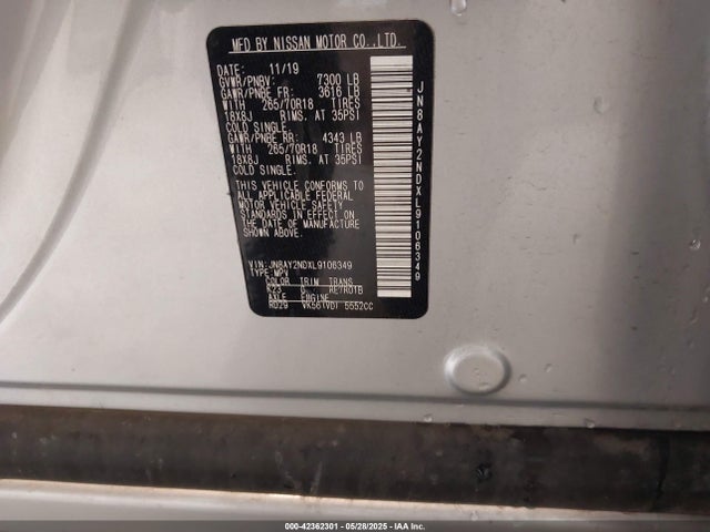 JN8AY2NDXL9106349 Nissan Armada