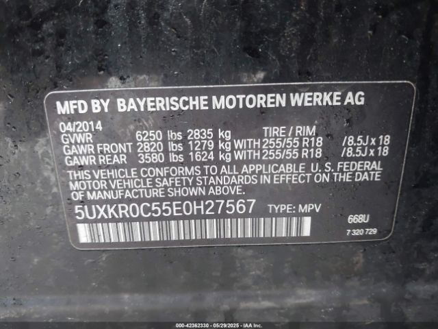 2014 BMW X5 5UXKR0C55E0H27567 Photo 8