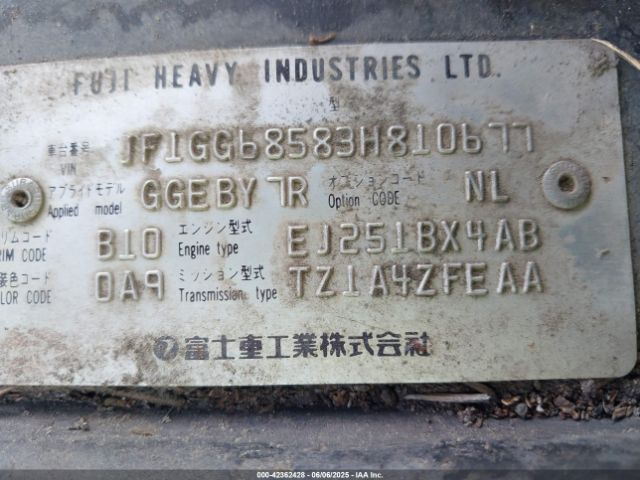 2003 SUBARU IMPREZA JF1GG68583H810677 Photo 8