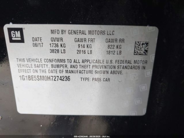 2017 CHEVROLET CRUZE 1G1BE5SM0H7274236 Photo 8