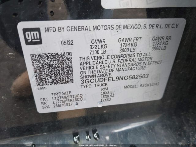2022 CHEVROLET SILVERADO 1500 3GCUDFEL9NG582503 Photo 8