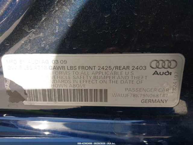 2009 AUDI A4 WAUJF78K79N068147 Photo 8