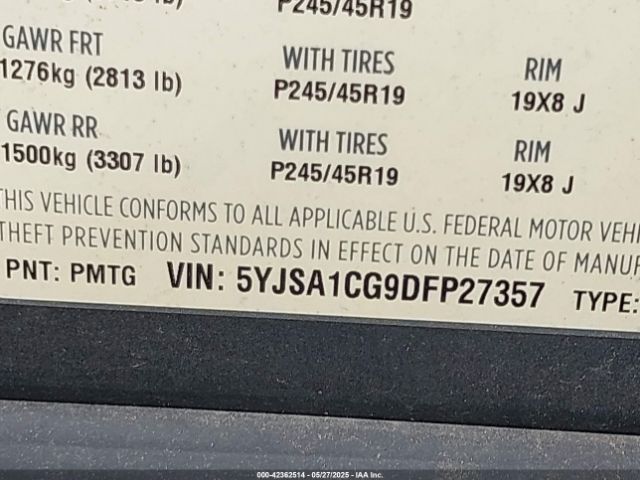 2013 TESLA MODEL S 5YJSA1CG9DFP27357 Photo 8