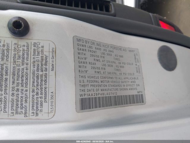 2008 PORSCHE CAYENNE WP1AA29P48LA07412 Photo 8