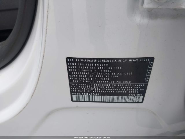 2020 VOLKSWAGEN TIGUAN 3VV3B7AX8LM074622 Photo 8