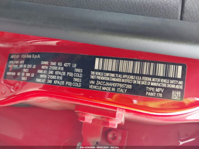 ZACCJAAH0FPB57268 Jeep Renegade Sport