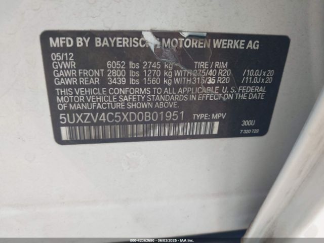 2013 BMW X5 5UXZV4C5XD0B01951 Photo 8