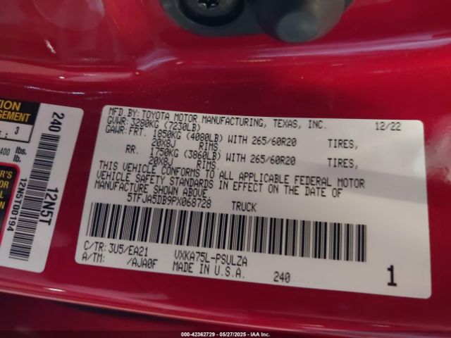 2023 TOYOTA TUNDRA 5TFJA5DB9PX068728 Photo 8