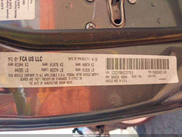 2016 DODGE DART 1C3CDFBBXGD727916 Photo 8