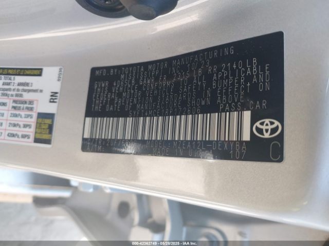 2024 TOYOTA COROLLA 5YFT4MCE1RP172606 Photo 8