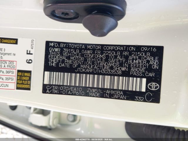 2017 TOYOTA PRIUS JTDKARFU1H3033538 Photo 8