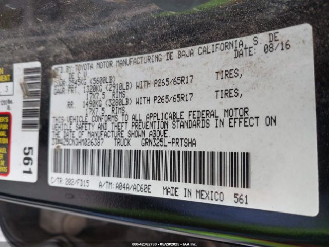 3TMAZ5CN3HM026387 Toyota 2gr-fks