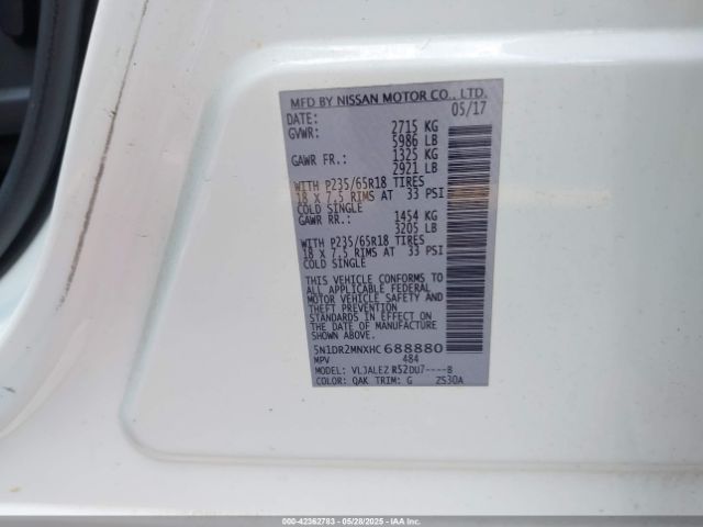 5N1DR2MNXHC688880 Nissan Pathfinder Sv