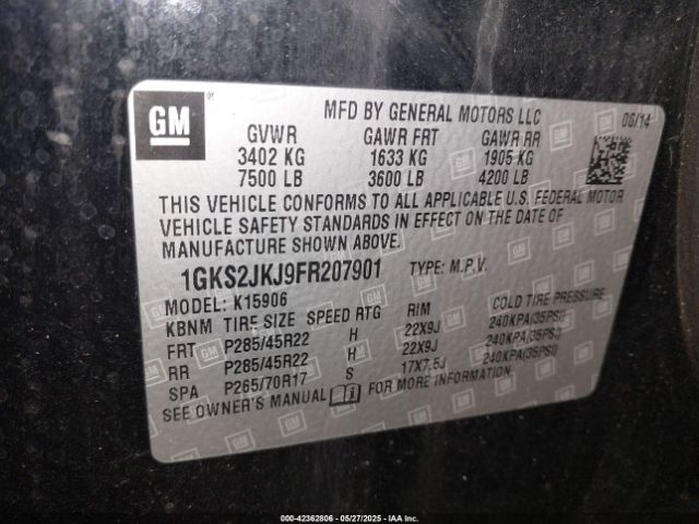 2015 GMC YUKON XL 1500 1GKS2JKJ9FR207901 Photo 8