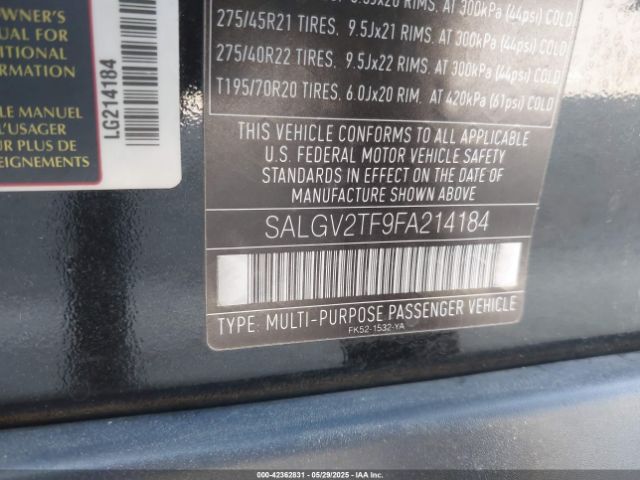 SALGV2TF9FA214184 Land Rover Range Rover 5.0l V8 Supercharged Autobiography