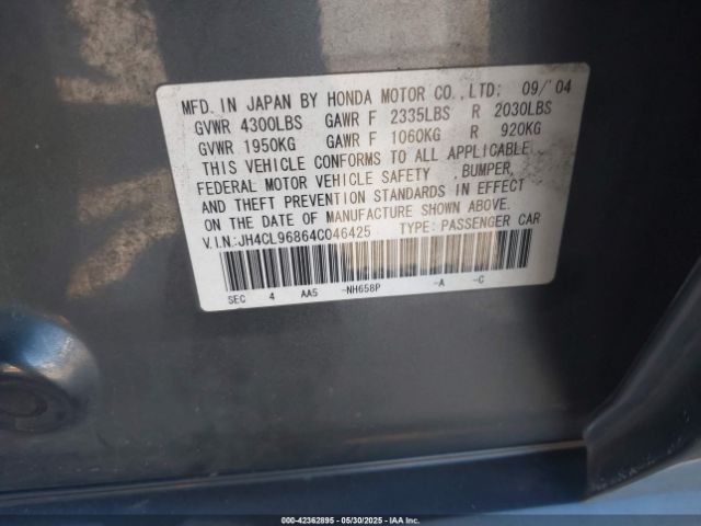 2004 ACURA TSX JH4CL96864C046425 Photo 8