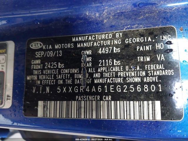 KIA Optima Sx Turbo 2014 5XXGR4A61EG256801 Image 9
