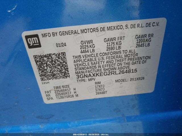 2024 CHEVROLET EQUINOX 3GNAXKEG2RL264815 Photo 8