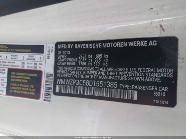 2013 MINI CONVERTIBLE WMWZP3C58DT551385 Photo 8