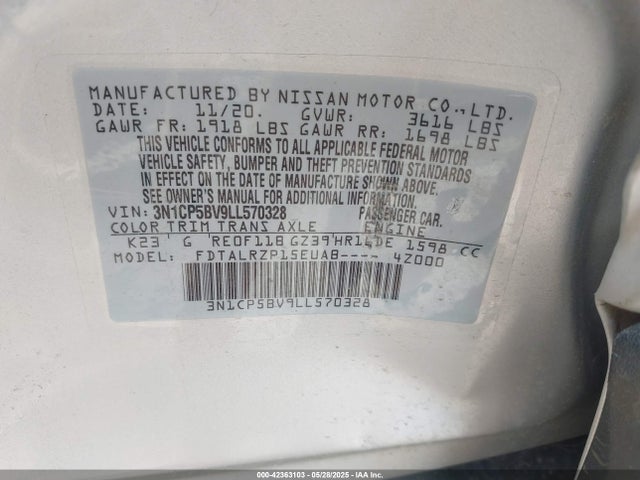 Nissan 2020 2020 3N1CP5BV9LL570328 Image 9