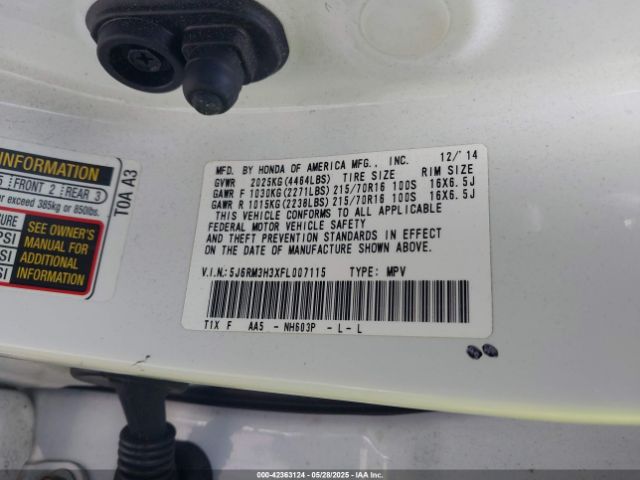 5J6RM3H3XFL007115 Honda CR-V LX