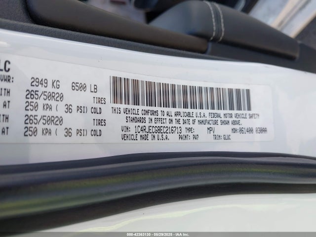 1C4RJECG8EC216713 Jeep Grand Cherokee