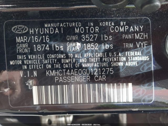 KMHCT4AE0GU121275 Hyundai dohc gdi gamma