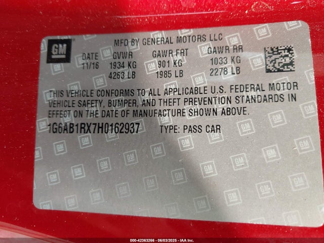 2017 CADILLAC ATS 1G6AB1RX7H0162937 Photo 8