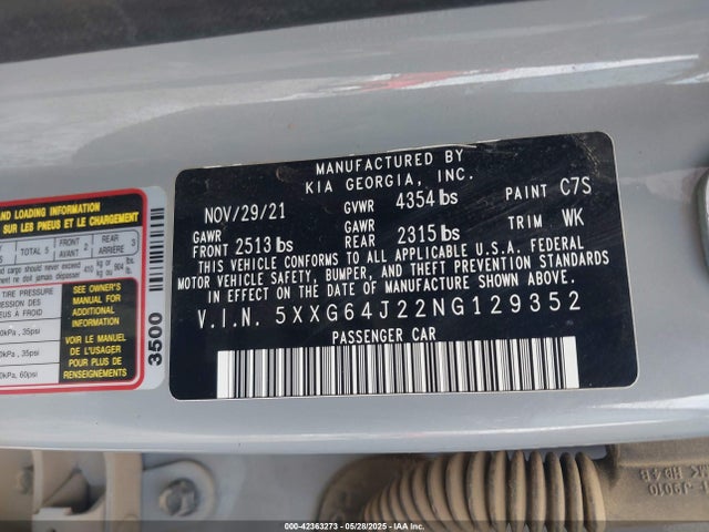 5XXG64J22NG129352 KIA t-gdi gamma ii