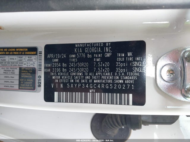 5XYP34GC4RG520271 KIA gdi lambda-ii