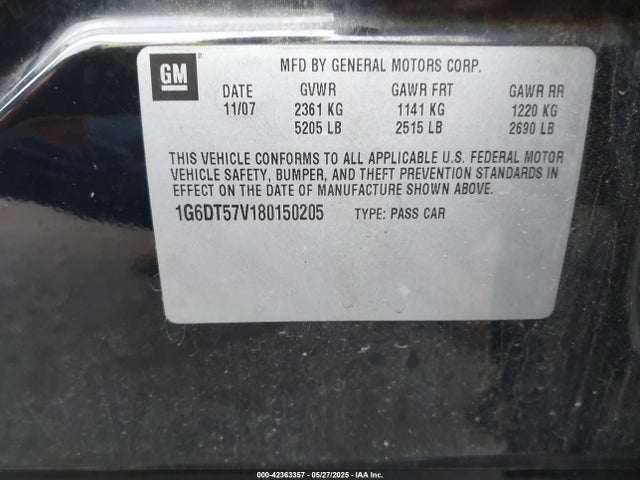 2008 CADILLAC CTS 1G6DT57V180150205 Photo 8