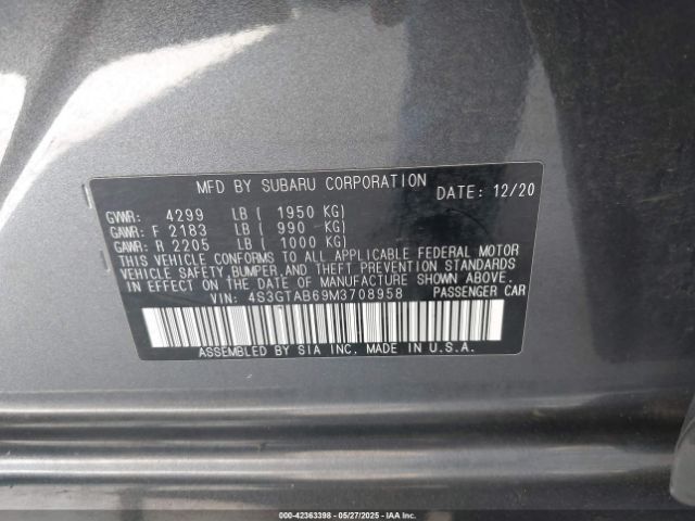 4S3GTAB69M3708958 Subaru Impreza 5-door