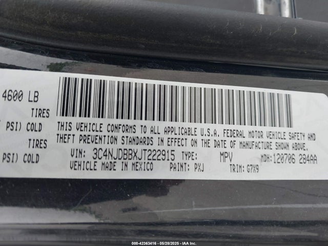 3C4NJDBBXJT222915 Jeep Compass