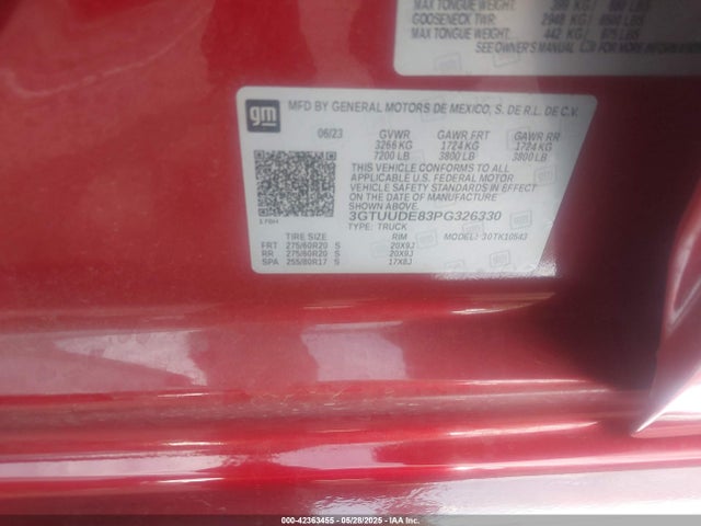 GMC lz0 2023 3GTUUDE83PG326330 Image 9