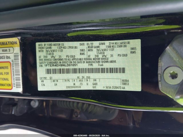 2022 FORD RANGER 1FTER4EH9NLD01051 Photo 8
