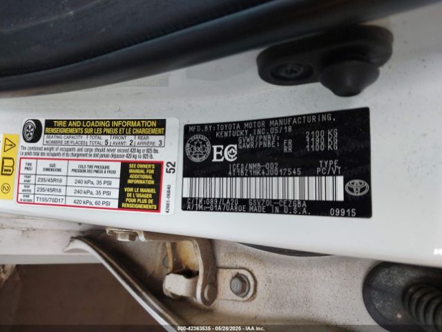 2018 TOYOTA CAMRY 4T1BZ1HK4JU017545 Photo 8