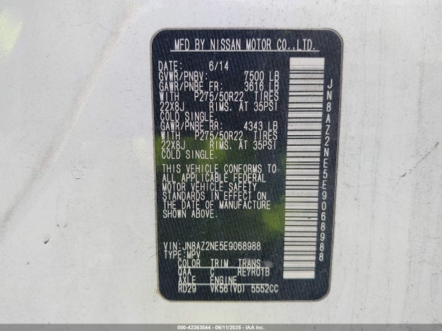 JN8AZ2NE5E9068988 Infiniti QX80