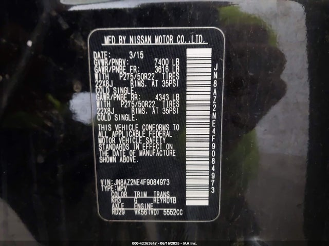 Infiniti Qx80 Limited 2015 JN8AZ2NE4F9084973 Image 9