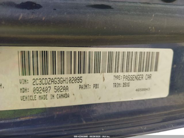 2C3CDZAG3GH102095 Dodge Challenger Sxt
